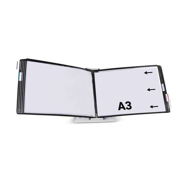 Mounted Empty Tarifold Metal Desk Display Unit, A4, with Side Stops, for 10 Pockets