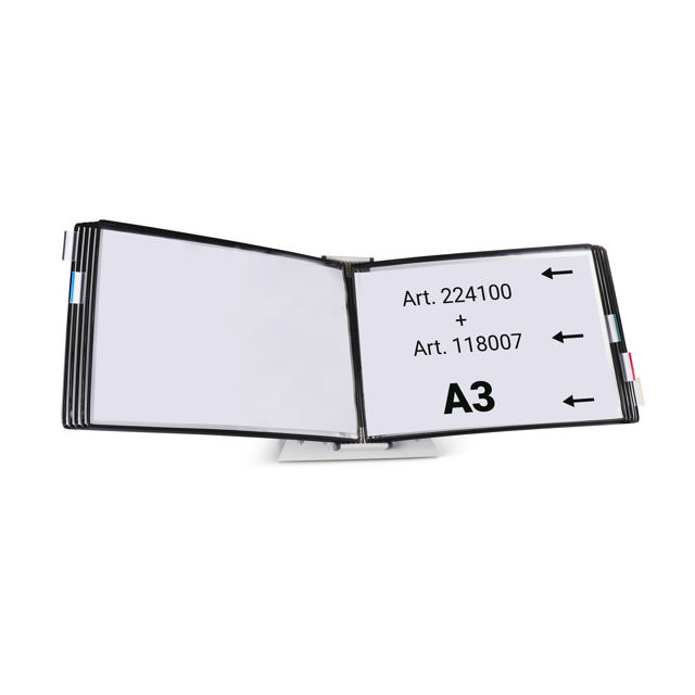 Mounted Empty Tarifold Metal Desk Display Unit, A4, with Side Stops, for 10 Pockets