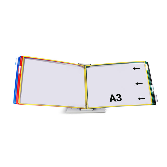 Mounted Empty Tarifold Metal Desk Display Unit, A4, with Side Stops, for 10 Pockets