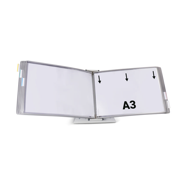 Mounted Empty Tarifold Metal Desk Display Unit, A4, with Side Stops, for 10 Pockets