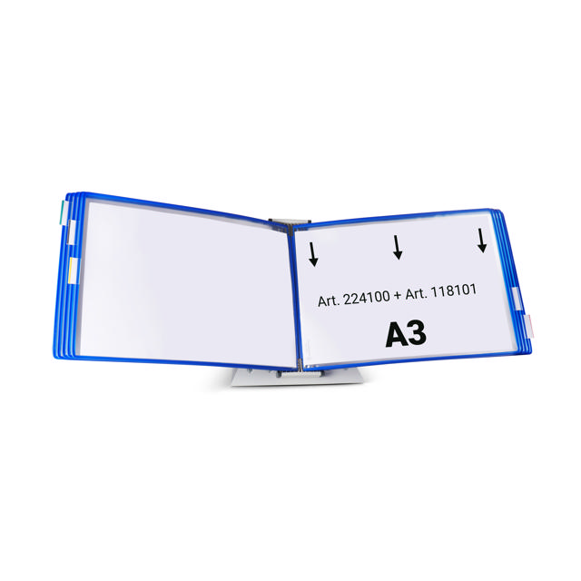 Mounted Empty Tarifold Metal Desk Display Unit, A4, with Side Stops, for 10 Pockets