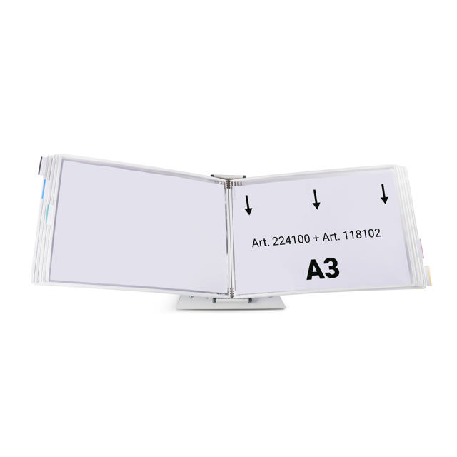 Mounted Empty Tarifold Metal Desk Display Unit, A4, with Side Stops, for 10 Pockets