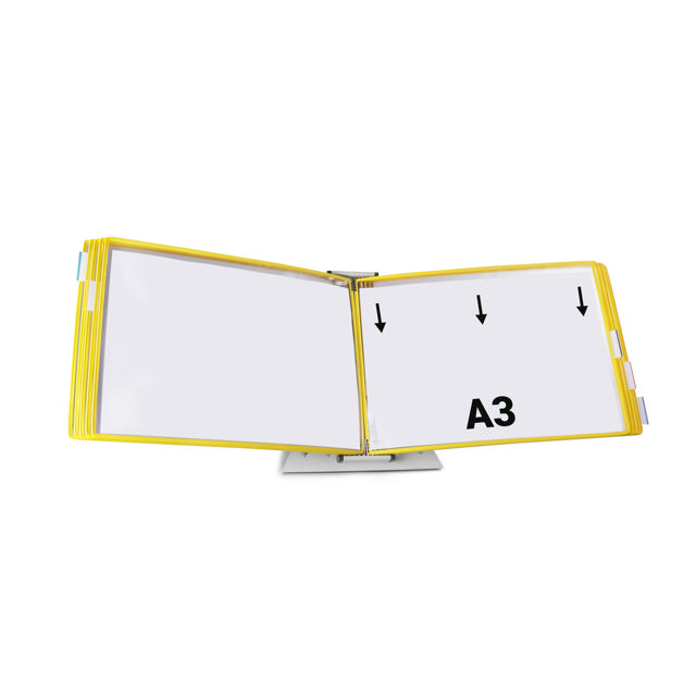 Mounted Empty Tarifold Metal Desk Display Unit, A4, with Side Stops, for 10 Pockets