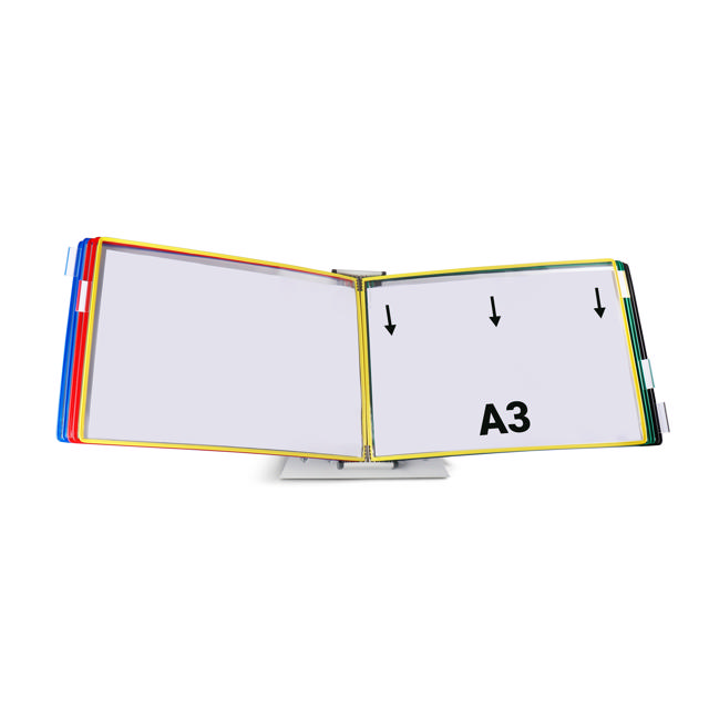 Mounted Empty Tarifold Metal Desk Display Unit, A4, with Side Stops, for 10 Pockets