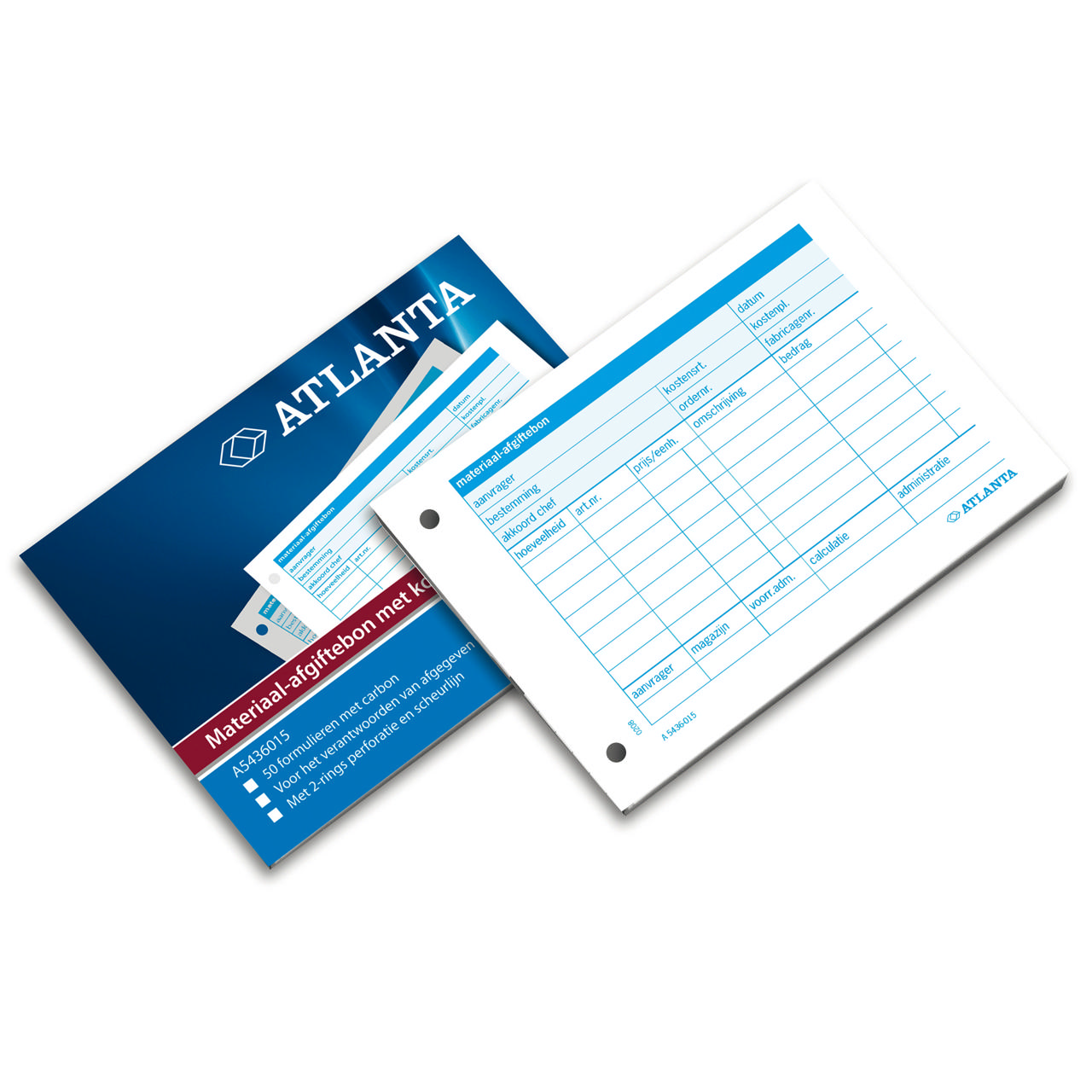 Material delivery block, A6, 50x2 sheets (carbon), Dutch