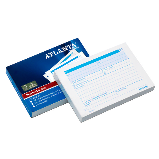 Atlanta Acquittance Block, with 2 Carbon Copy, A6, NL Text, FSC®