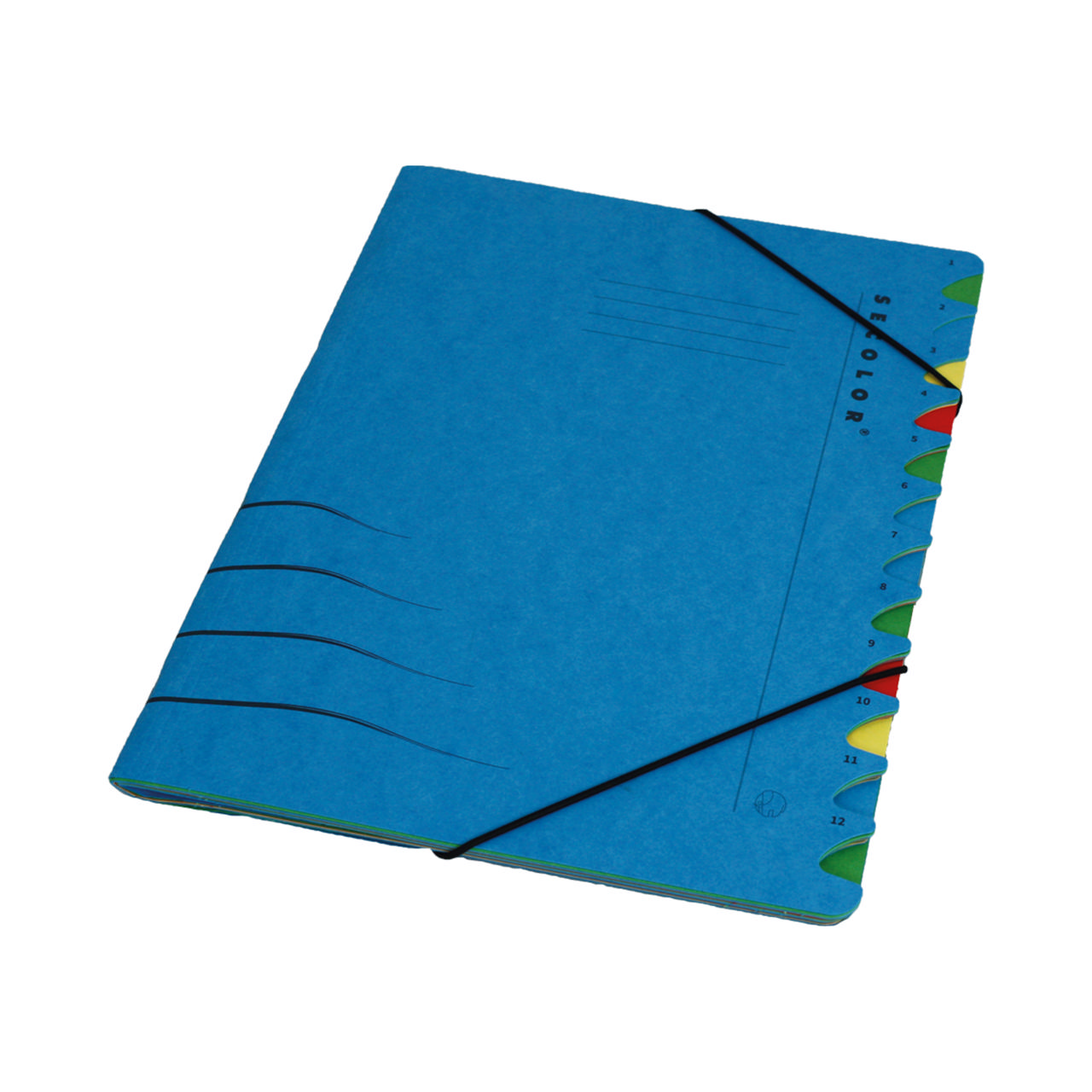 Secolor 12-Tab Sorting Folder, A4, 100% Recycled Cardboard, FSC®