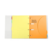 Binder with 6 Smartfolder Perforated Folders with Tabs, Complete Legal Register, A4
