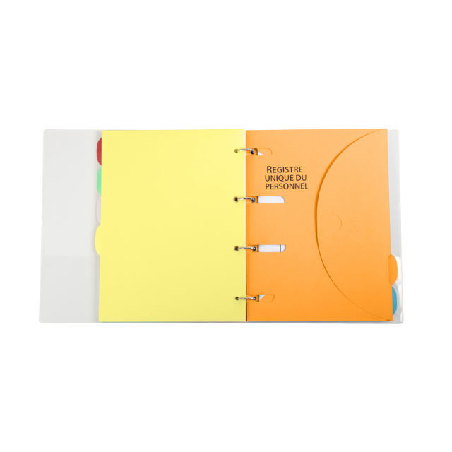 Binder with 6 Smartfolder Perforated Folders with Tabs, Complete Legal Register, A4
