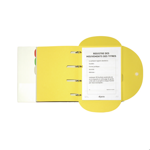 Binder with 6 Smartfolder Perforated Folders with Tabs, Complete Legal Register, A4