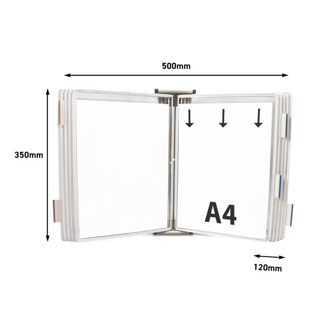 Tarifold Metal Wall Document Display System, A4, 10 Pockets