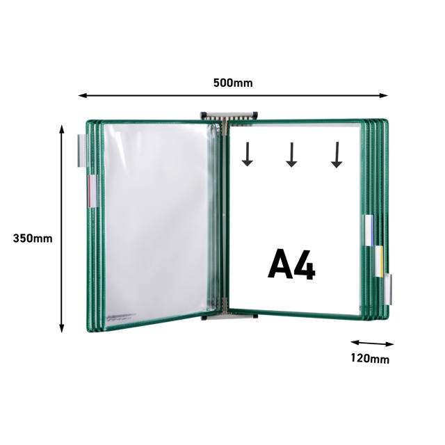 Tarifold Metal Wall Document Display System, A4, 10 Pockets