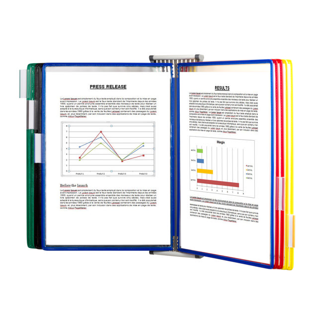 Tarifold Metal Wall Document Display System, A4, 10 Pockets