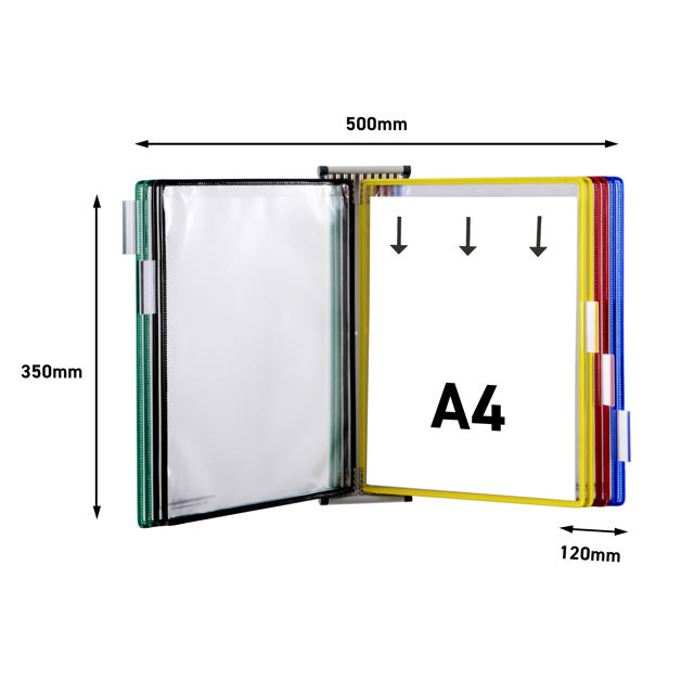 Tarifold Metal Wall Document Display System, A4, 10 Pockets
