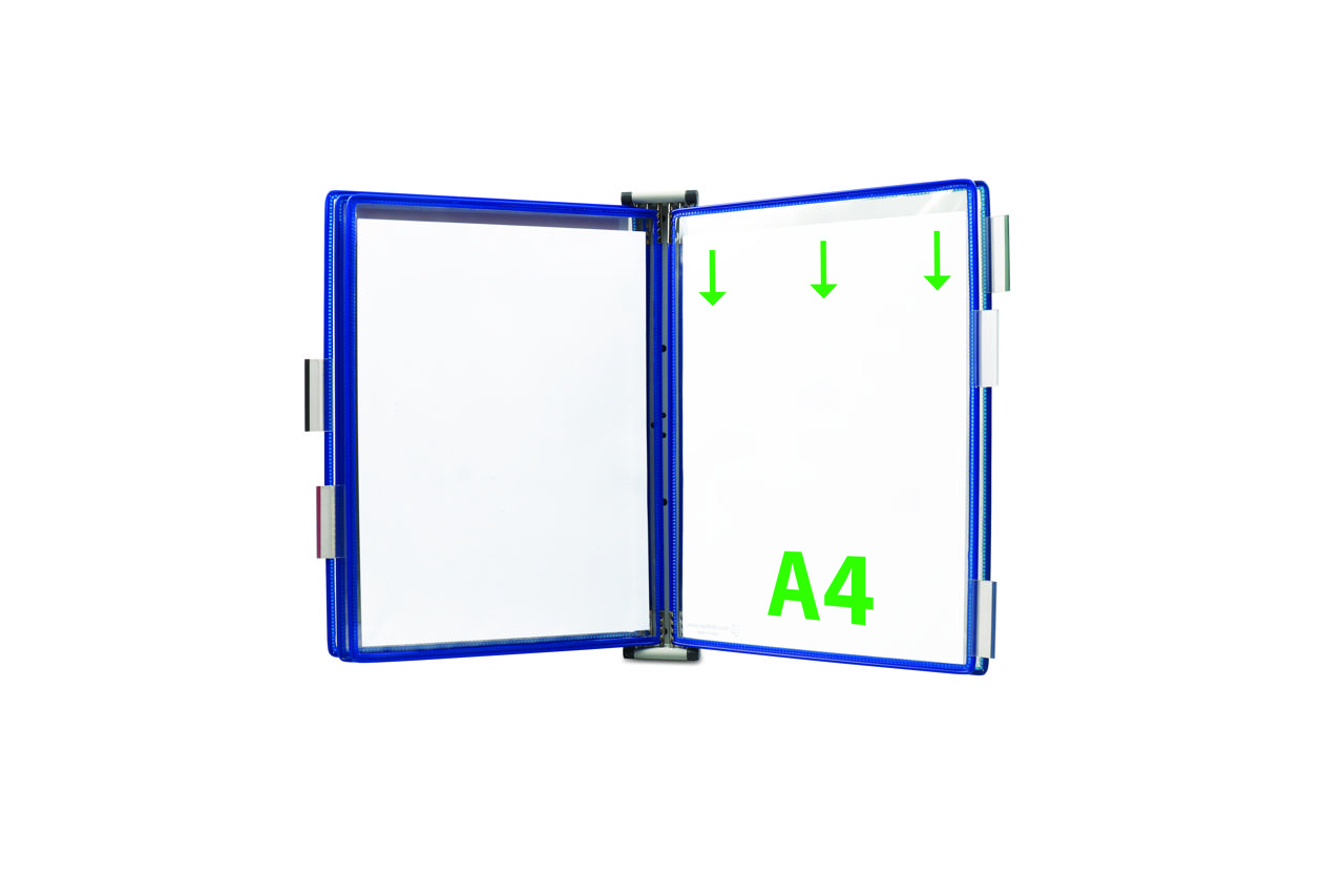 Tarifold Metal Wall Document Display System, A4, 5 Pockets