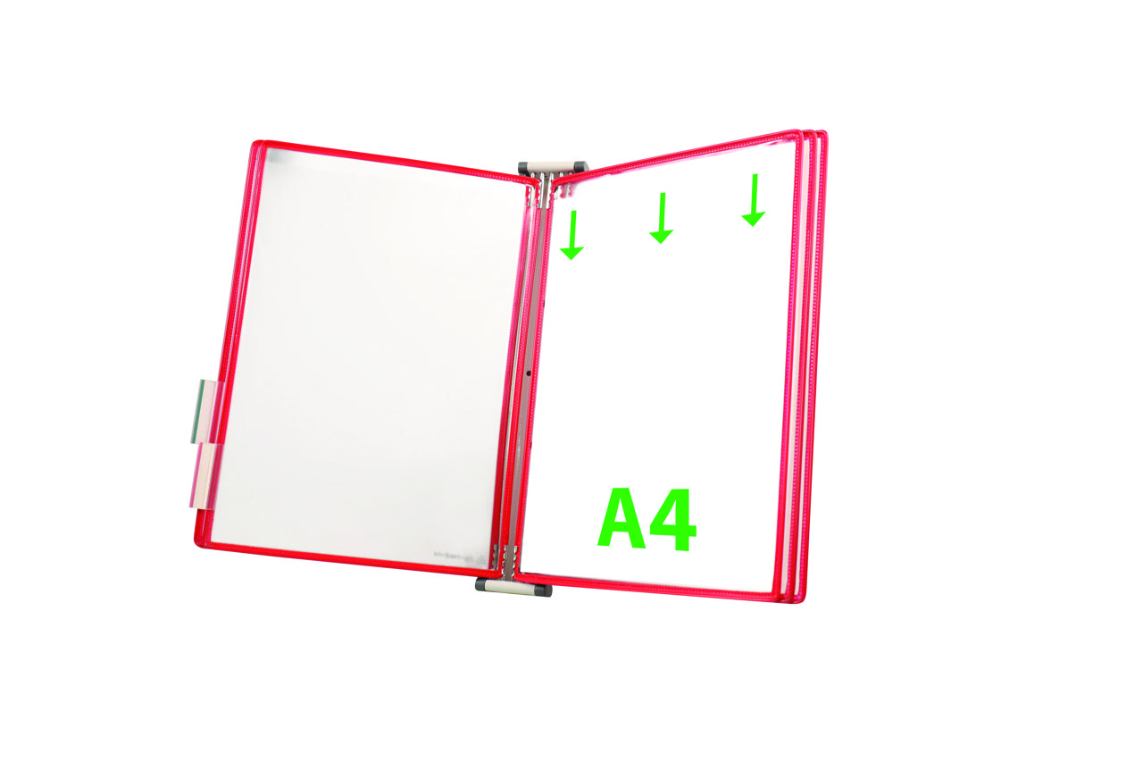 Tarifold Metal Wall Document Display System, A4, 5 Pockets
