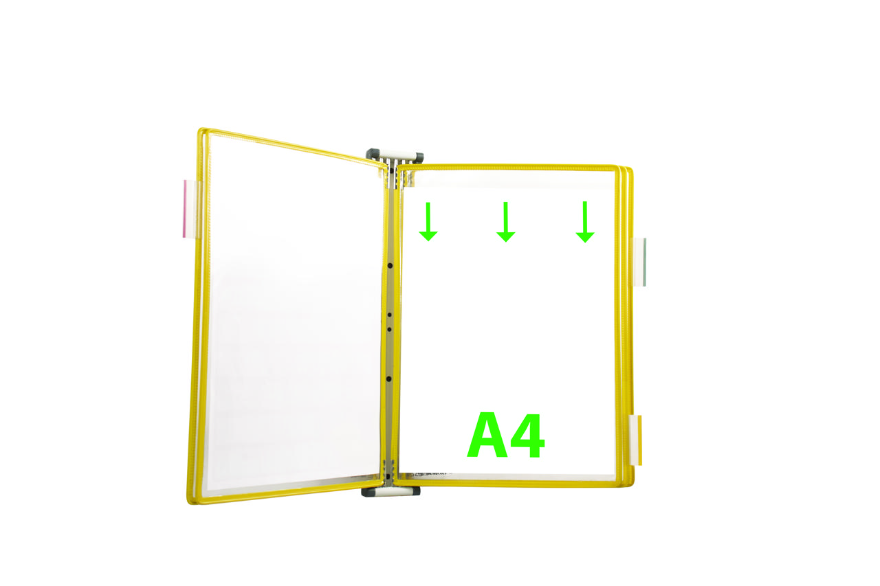 Tarifold Metal Wall Document Display System, A4, 5 Pockets