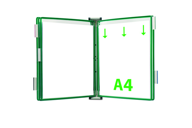 Tarifold Metal Wall Document Display System, A4, 5 Pockets