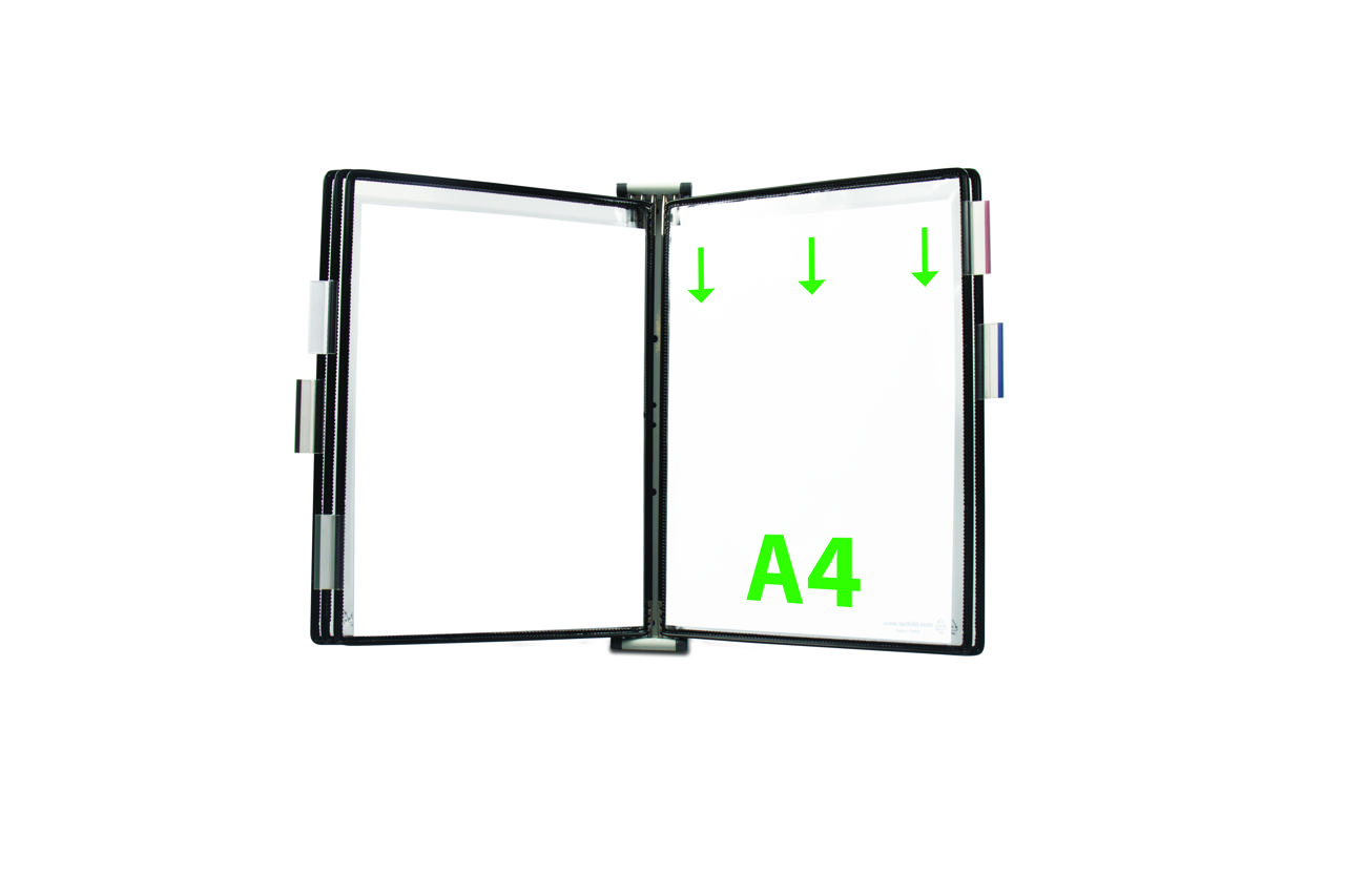 Tarifold Metal Wall Document Display System, A4, 5 Pockets