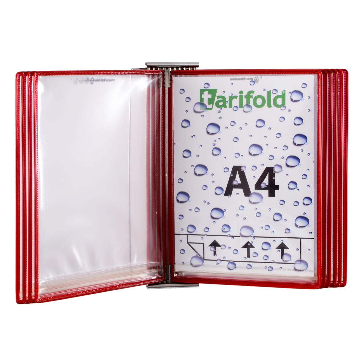 Tarifold Stainless Steel Wall Document Display System, A4, 10 Drypockets
