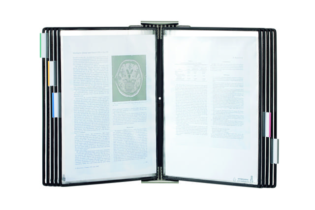 Tarifold Antimicrobial Stainless Steel Wall Document Display System, A4, 10 Pockets