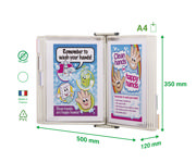 Tarifold Antimicrobial Magnetic Wall Document Display System, A4, 10 Pockets