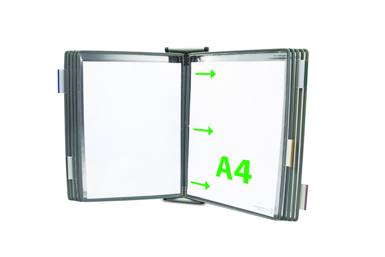 Tarifold Metal Wall Document Display System, A4, 10 Pockets, Left Side Loading