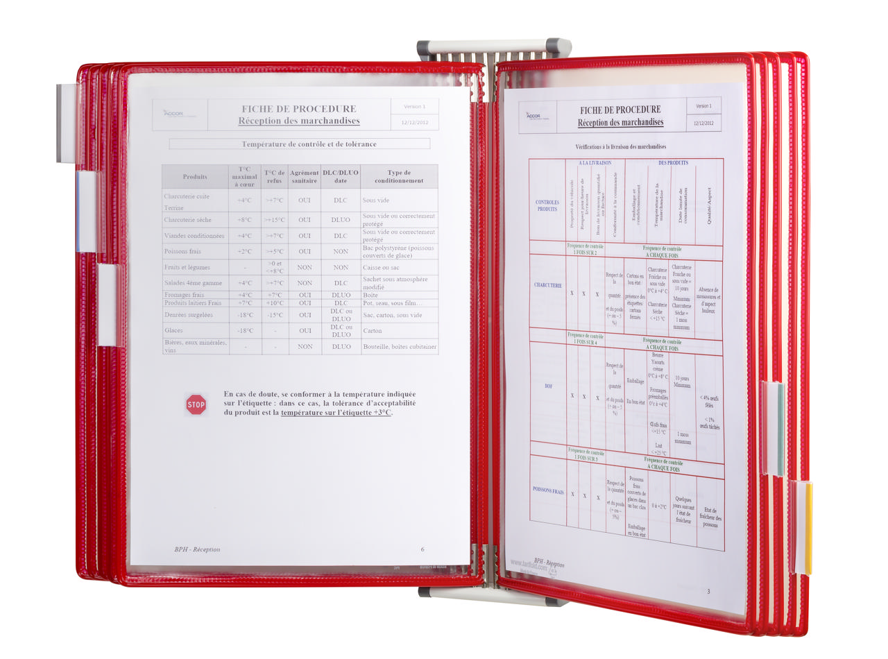 Tarifold Metal Wall Document Display System, A4, 10 Pockets, Left Side Loading