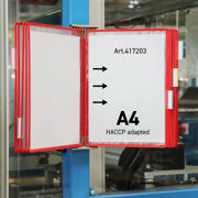 Tarifold Stainless Steel Wall Document Display System, A4, 10 Pockets, Left Side Loading