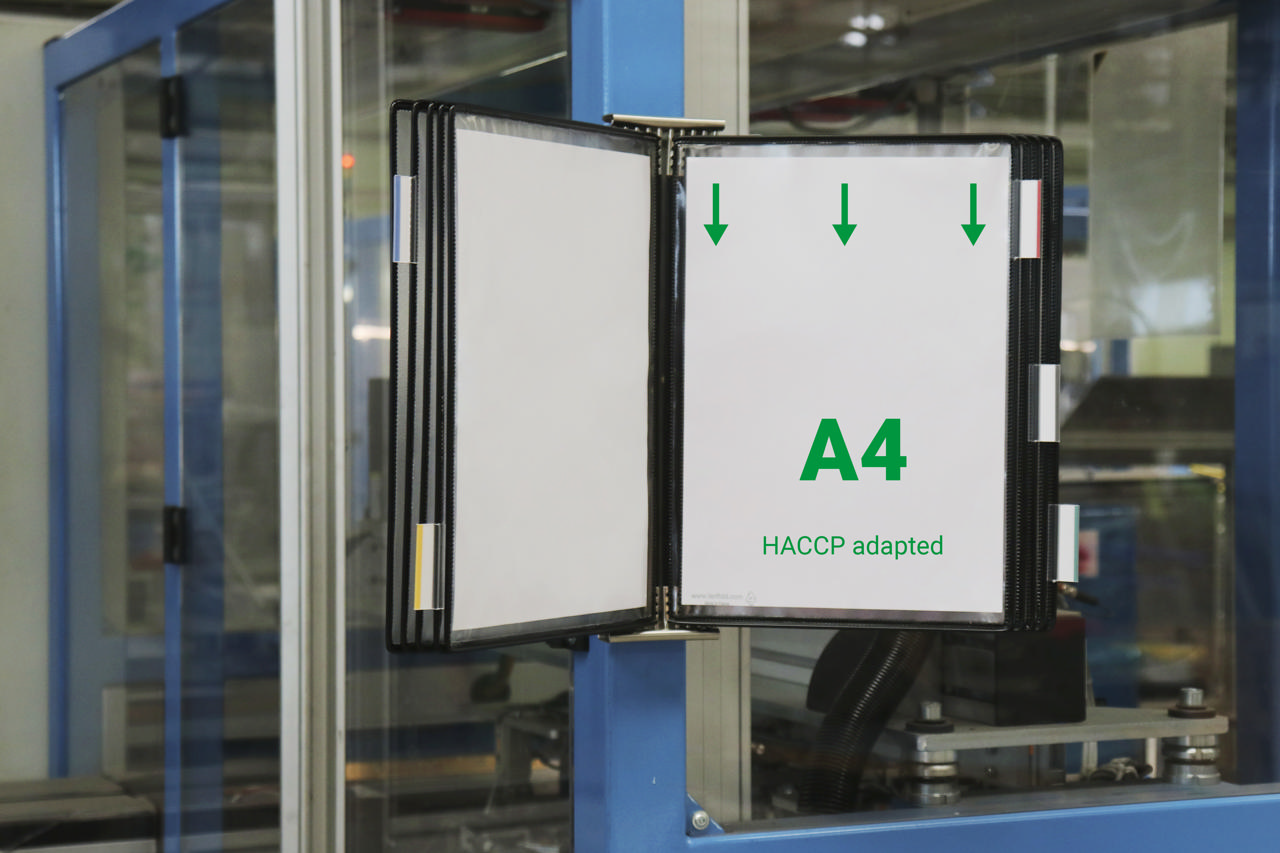 Tarifold Stainless Steel Wall Document Display System, A4, 10 Pockets, Left Side Loading
