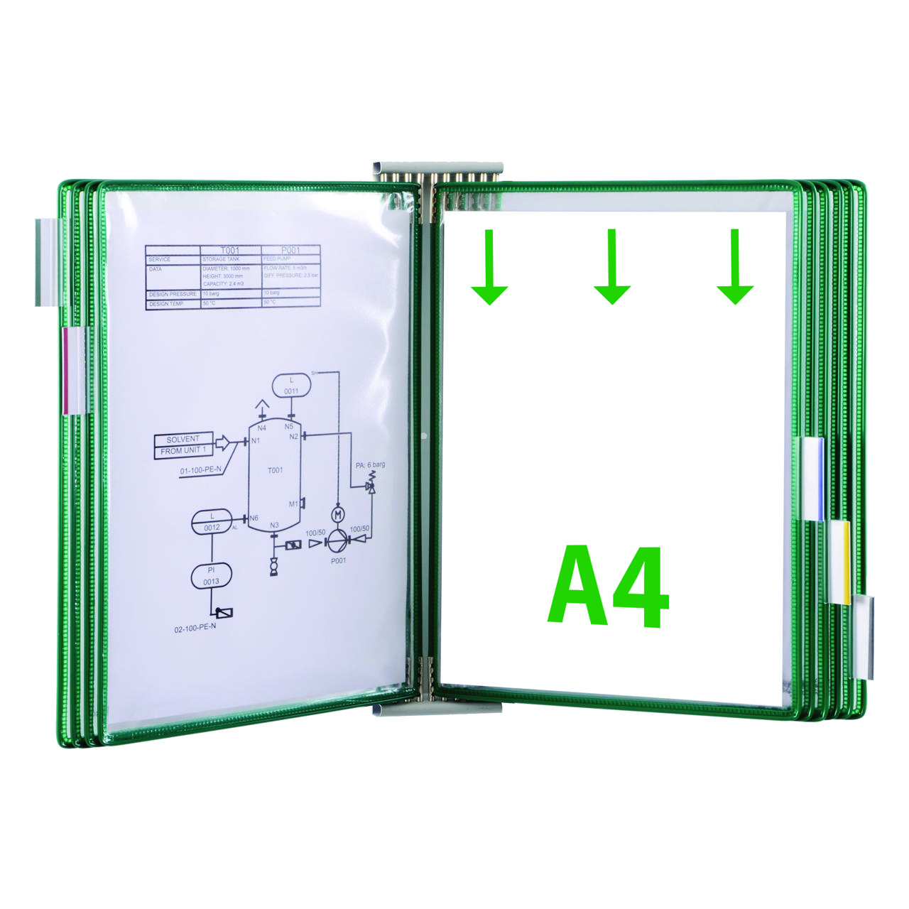 Tarifold Metal Wall Document Display Extension Kit, A4, 10 Pockets