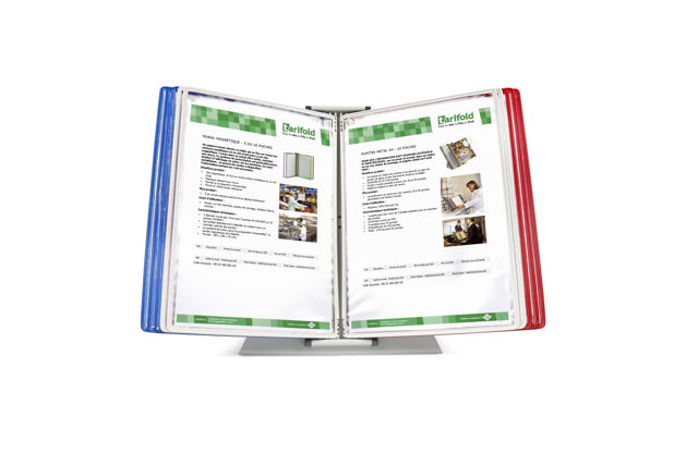 Tarifold Metal Desk Document Display System, A4, 10 Pockets, FR/UK/NL/CZ Colours