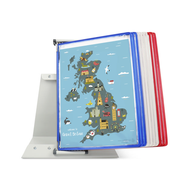 Tarifold Metal Desk Document Display System, A4, 10 Pockets, FR/UK/NL/CZ Colours