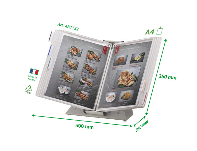 Tarifold Antimicrobial Desk Document Display System, A4, 10 Pockets