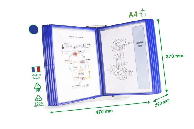 Easy Load Desk Document Display System, A4, 10 PP Pockets