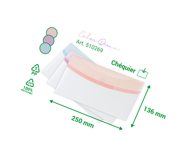 Color Dream Envelope, Cheque Book Size, Landscape
