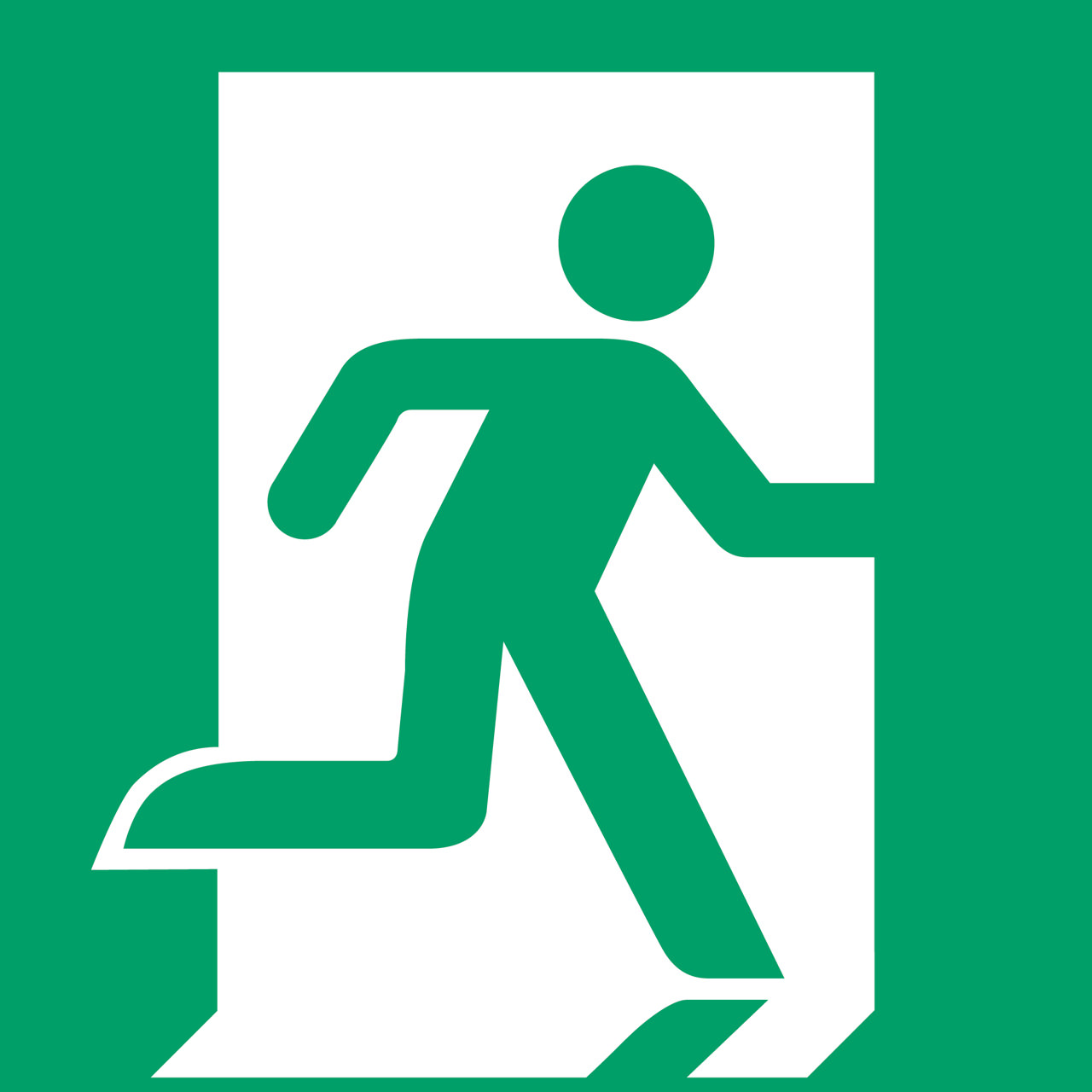 Safety Sign Emergency Exit, Right, 300 x 300 mm