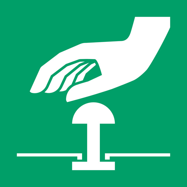 Safety Sign Emergency Stop Button, 300 x 300 mm