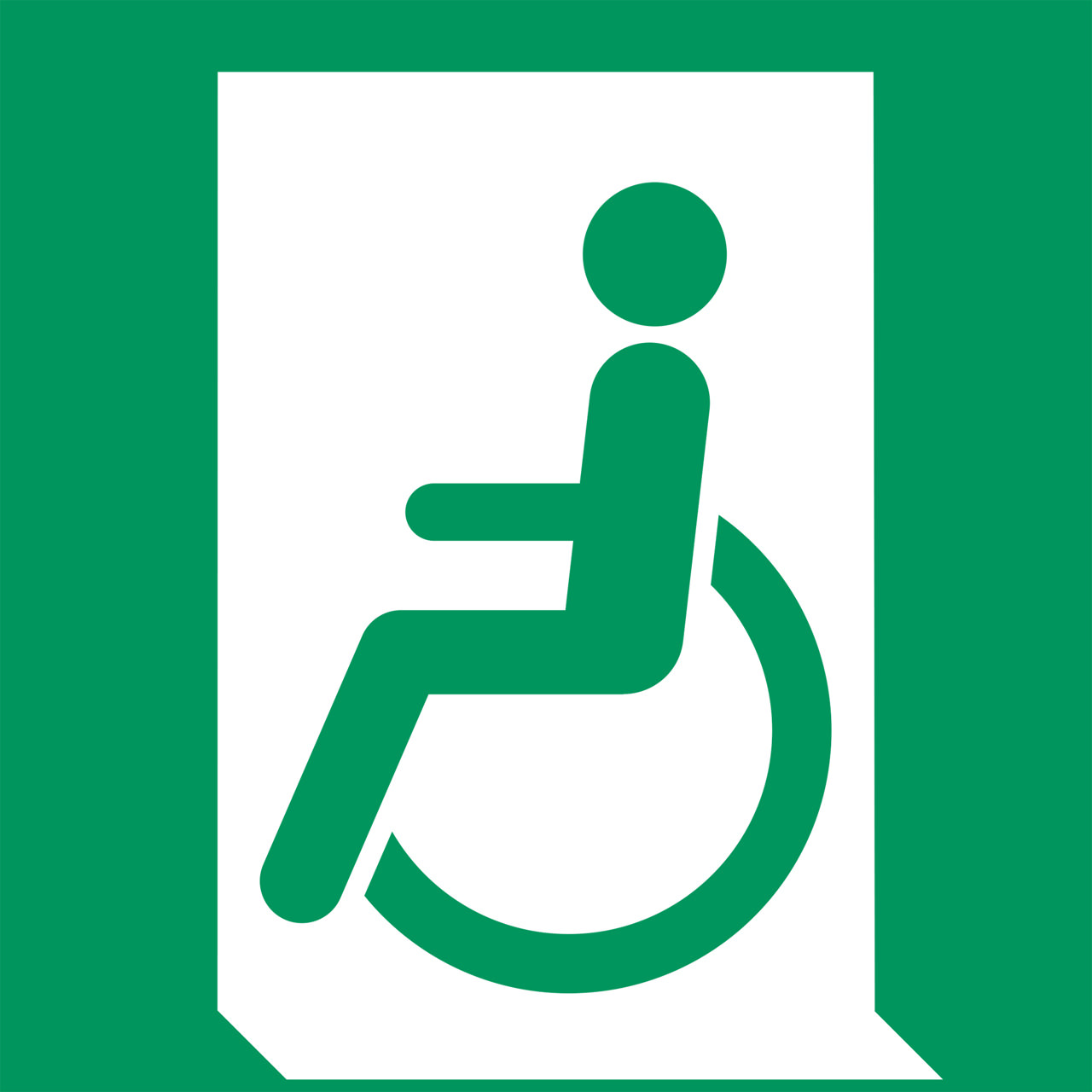 Safety Sign Emergency exit for people unable to walk or with walking impairment, Left, 200 x 200 mm