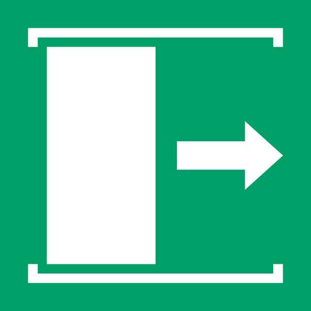 Safety Sign Door Slides Right to Open, 150 x 150 mm