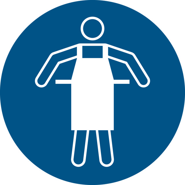 Safety Sign Use Protective Apron, 100 mm