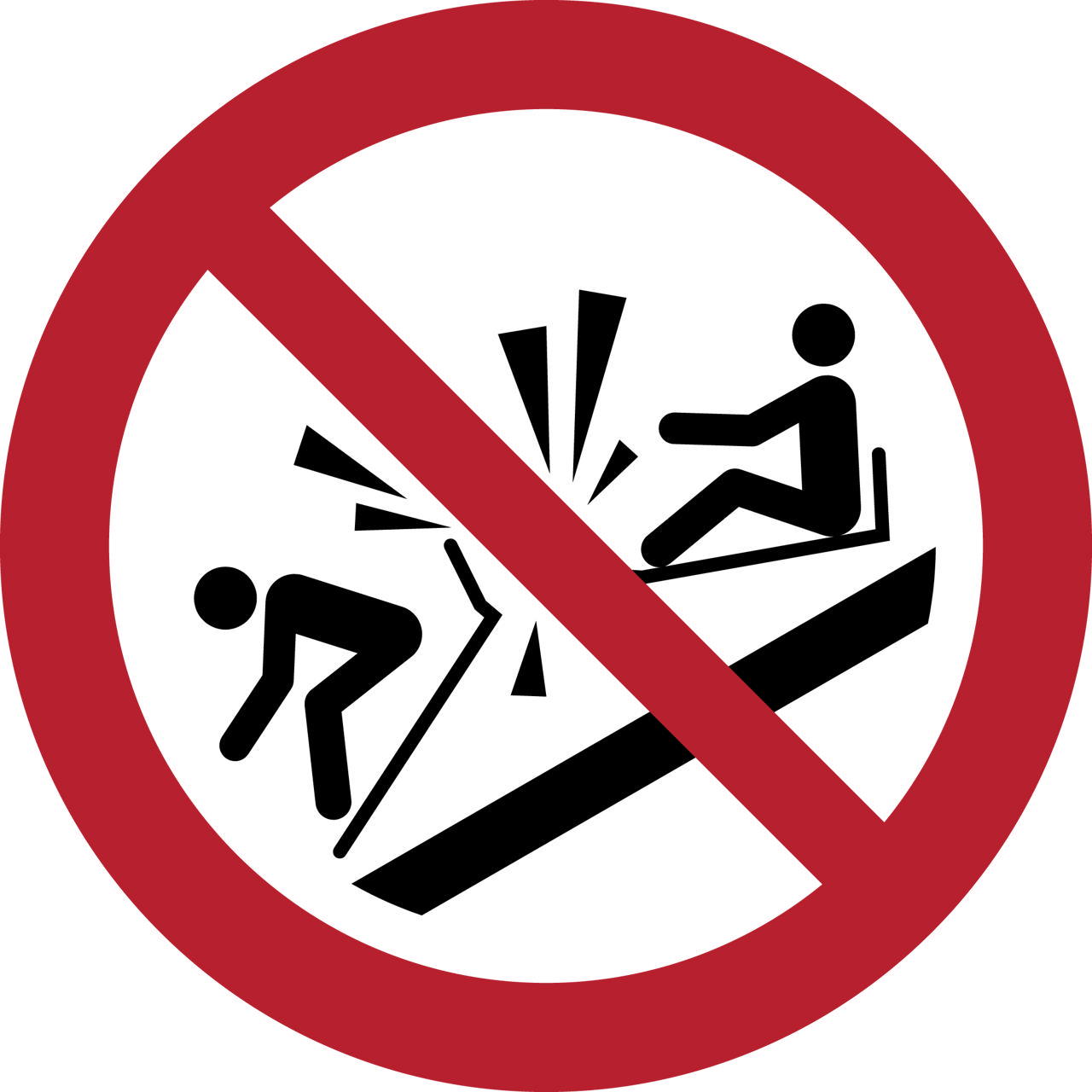 Safety Sign Do Not Ram into toboggans, 200 mm