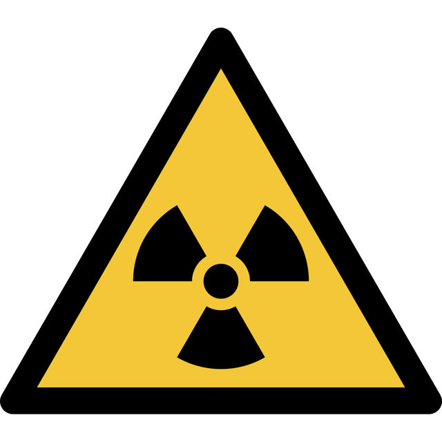 Safety Sign Warning Radioactive Material or Ionising Radiation, 300 x 264 mm
