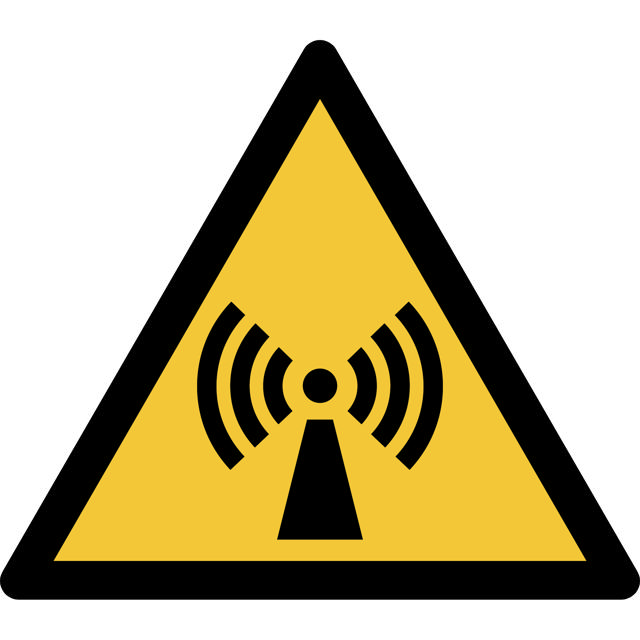 Safety Sign Warning Non-ionising Radiation, 150 x 133 mm