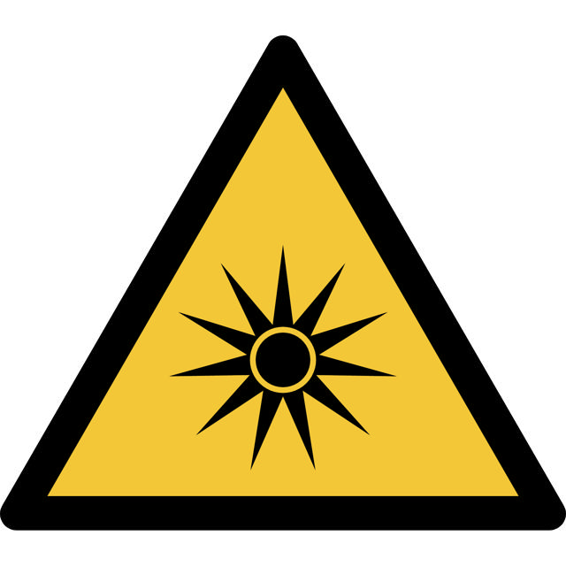 Safety Sign Warning Optical Radiation, 200 x 176 mm