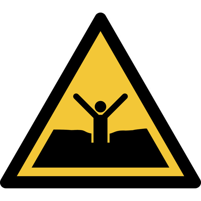 Safety Sign Warning Quicksand or Mud/Deep Mud or Silt, 200 x 176 mm