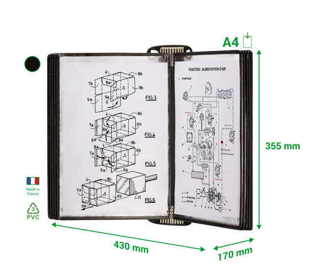 Tarifold Pro Wall Document Display System, A4, 10 Pockets