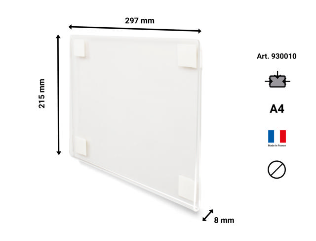 Self-adhesive Acrylic Sign Holder, Permanent, A4