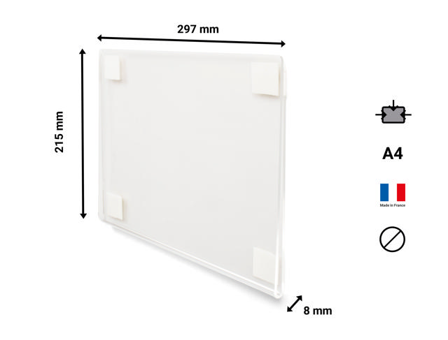 Self-adhesive Acrylic Sign Holder, Permanent, A4