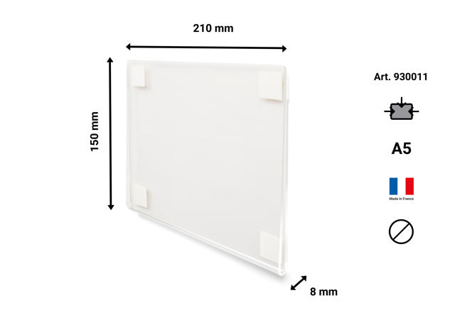 Self-adhesive Acrylic Sign Holder, Permanent, A5